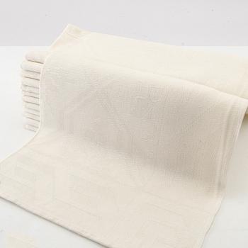 Duk med servietter 13+2 st "Druvklasen" linnedamast Klässbols linneväveri.