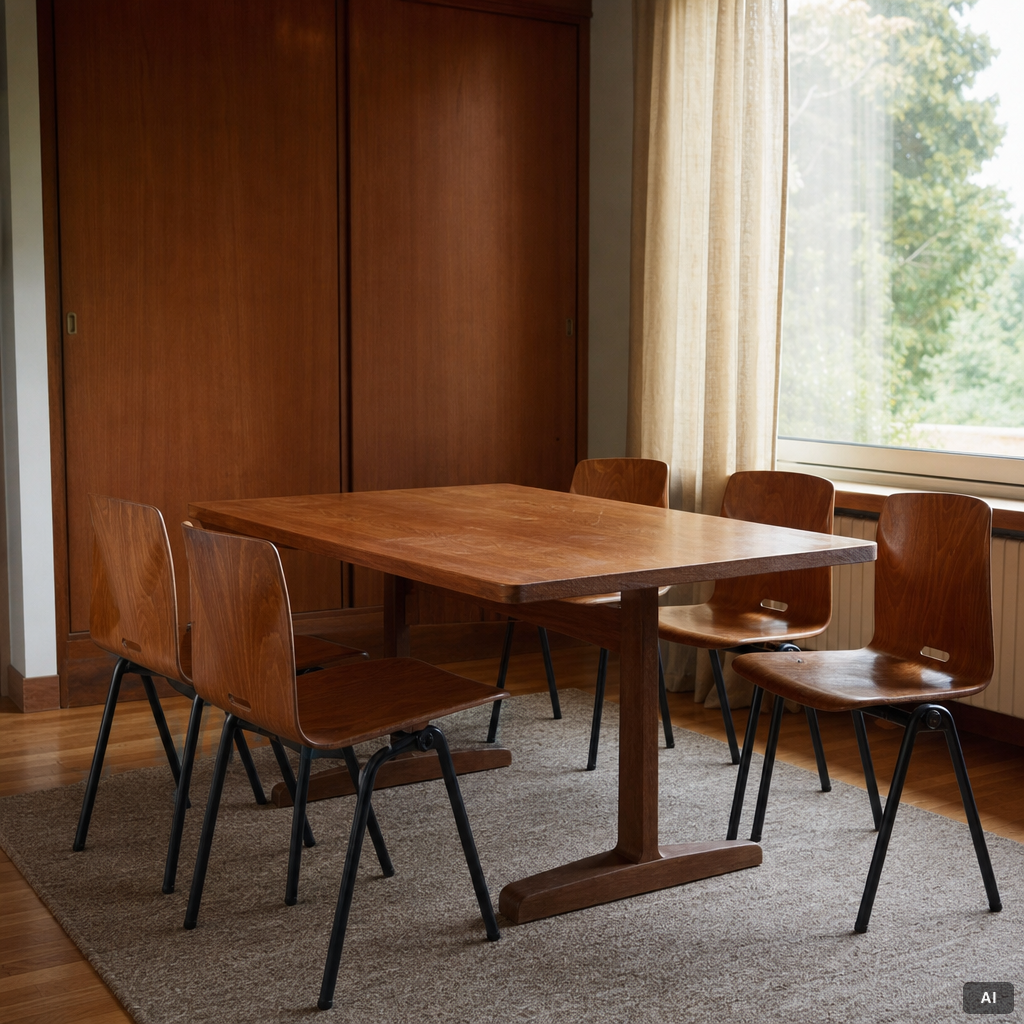 Stolar, 6 st, "Thur-Op-Seat", Pagholz, Västtyskland, 1960/70-tal.