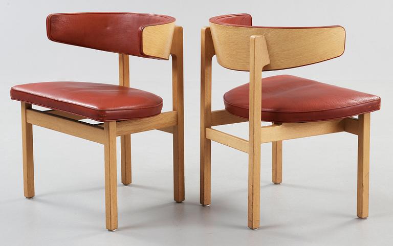 A set of four Børge Mogensen 'model 3245' chairs, Fredericia Stolefabrik, Denmark.