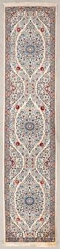 Nain gallery rug, old, approximately 294x67 cm.
