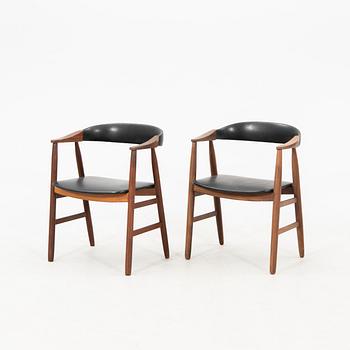 Armchairs, a pair, Denmark, mid-20th century.