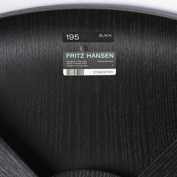 Arne Jacobsen, a set of six "Grand Prix" (Exclusive Edition Black) dining chairs, Fritz Hansen, 2021.