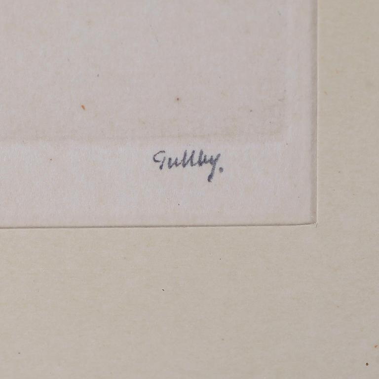 FOLKE GULLBY, 2 st, etsningar, signerade.