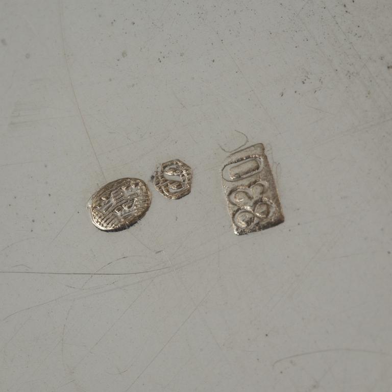 TESERVIS, 3 delar, silver, empirestil. Total vikt ca 1030 g.