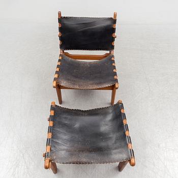 A pair of easy chairs with foot stools by Angel Pazmino, El Salvador, 1960s.