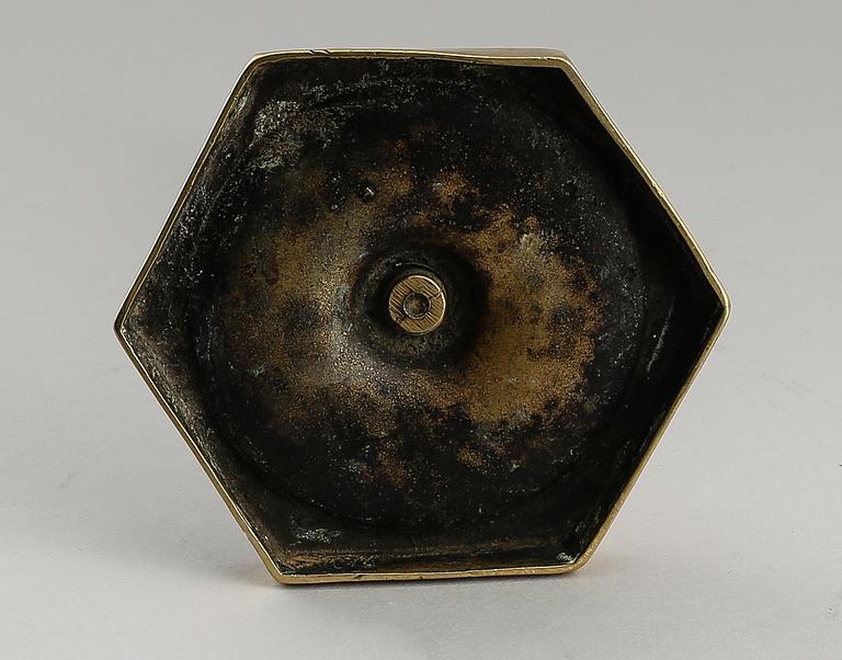 LJUSSTAKE, mässing, 1700-tal.