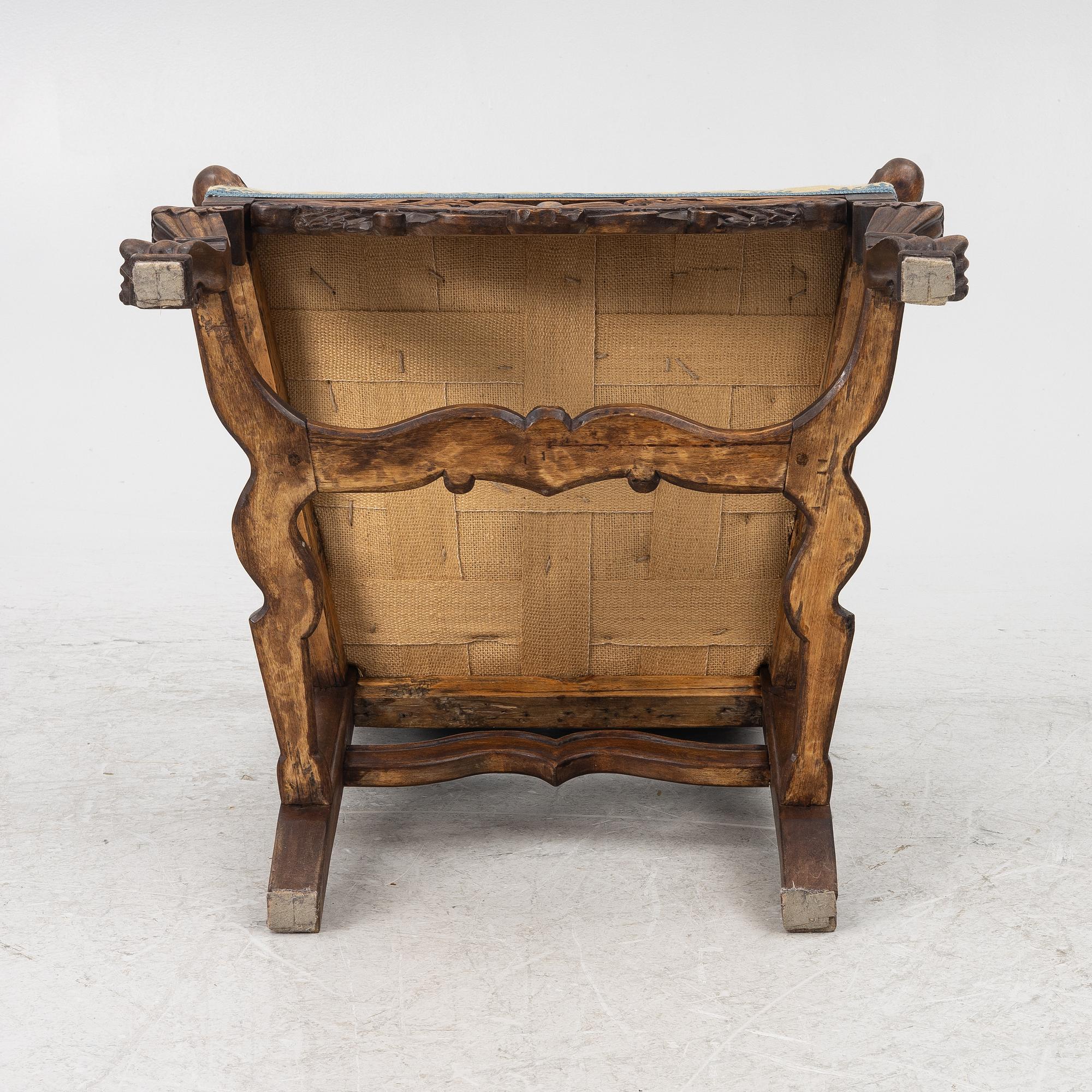 A Swedish late Baroque armchair, first part 18th century.