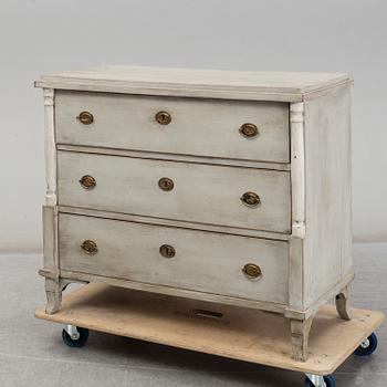 A painted chest of drawers, late 19th Century.