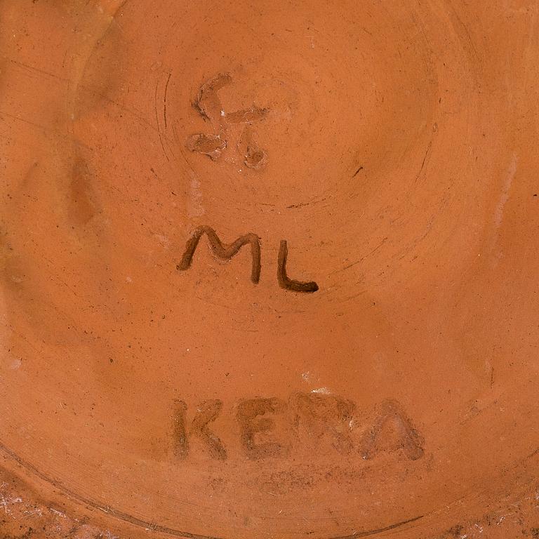 Marita Lybeck, a ceramic vase signed ML, KERA.