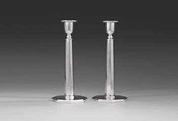 600. A pair of Sven Carlman silver candlesticks, C.F. Carlman, Stockholm 1961.