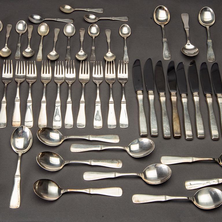 A Swedish 20th century 63 pcs of silver cutlery "Uppsala" mark of E Löfman Linköping 1980/90's total weight 2200 gr.