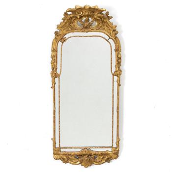 A gilt-gesso rococ-style mirror, 20th century.