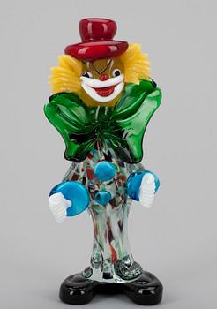 FIGURIN, glas, möjligen Murano, Italien 1900-tal.