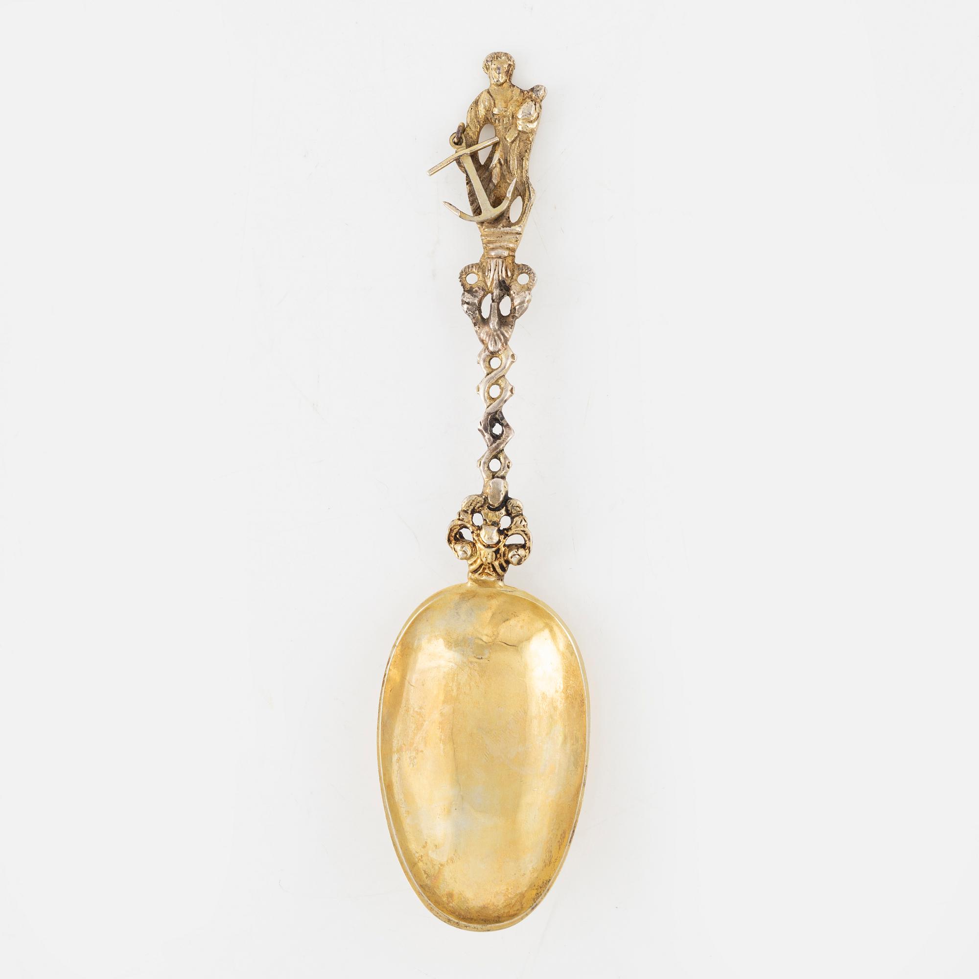 A Silver-Gilt Spoon, possibly Holland, 19th Century.