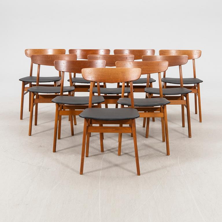 A set of 10 1960s Farstrup teak dining chairs.