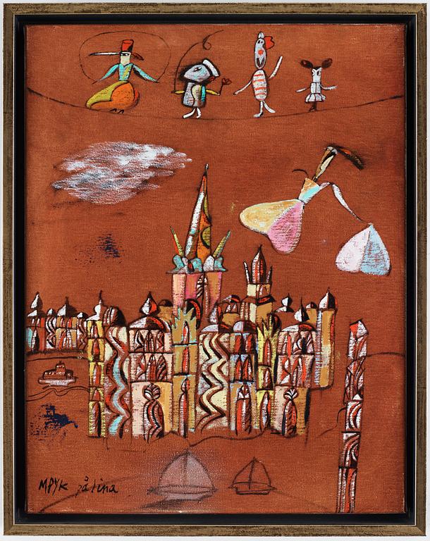 Madeleine Pyk, olja på duk, signerad.