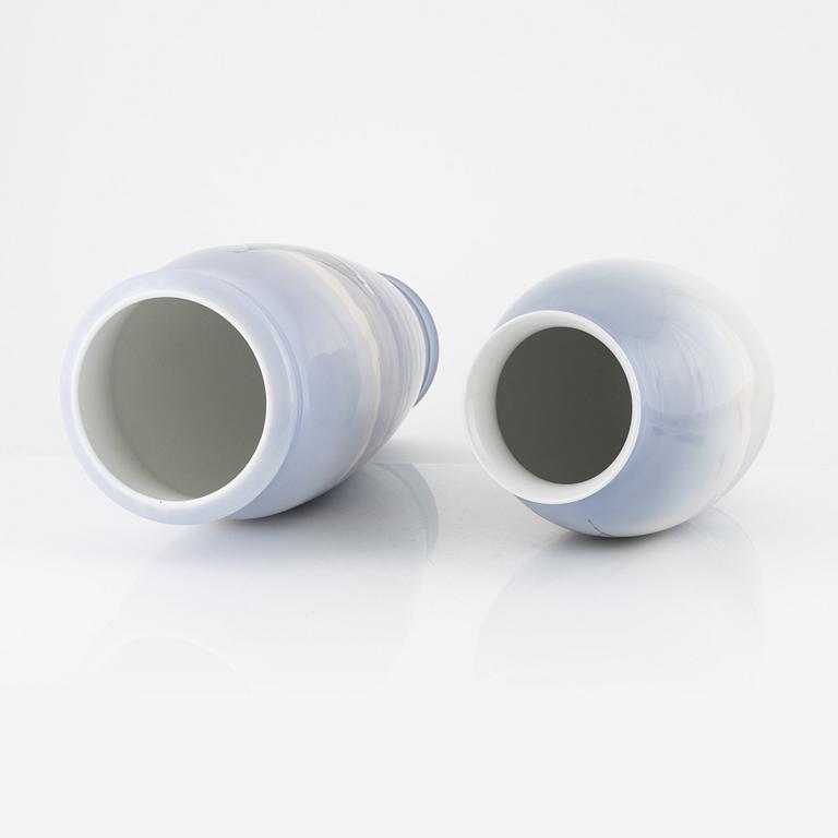 Royal Copenhagen, two porcelain vases, Denmark.