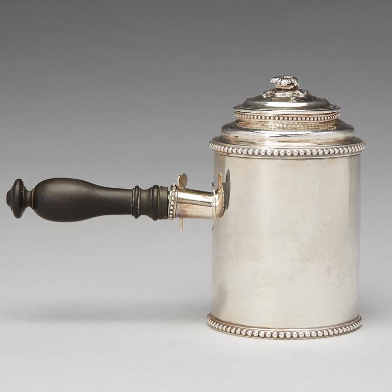 A Swedish Gustavian silver mocca-/coffee-pot, mark of Arvid Floberg, Stockholm 1792.