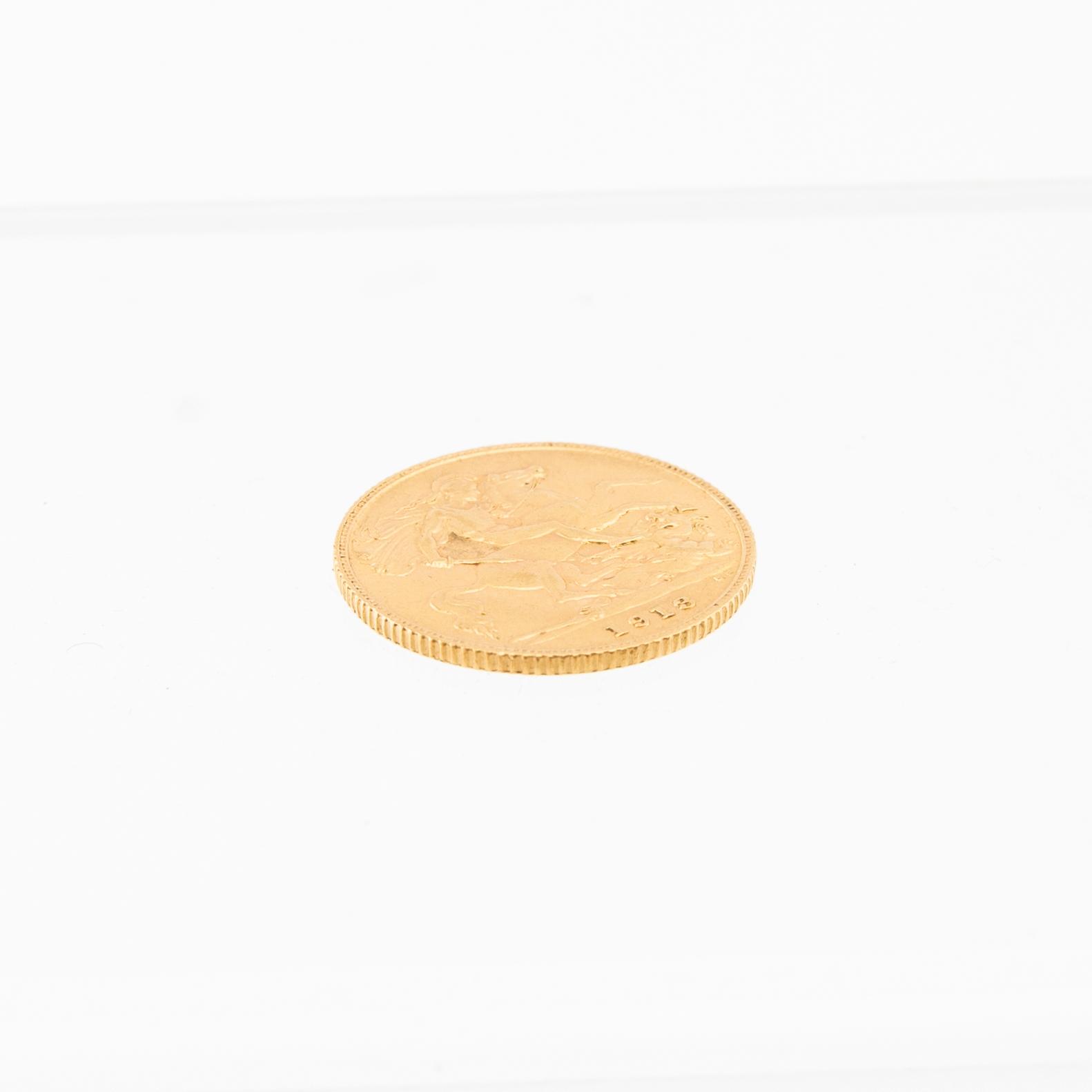 Gold coin 1/2 sovereign 1913 Great Britain George V.