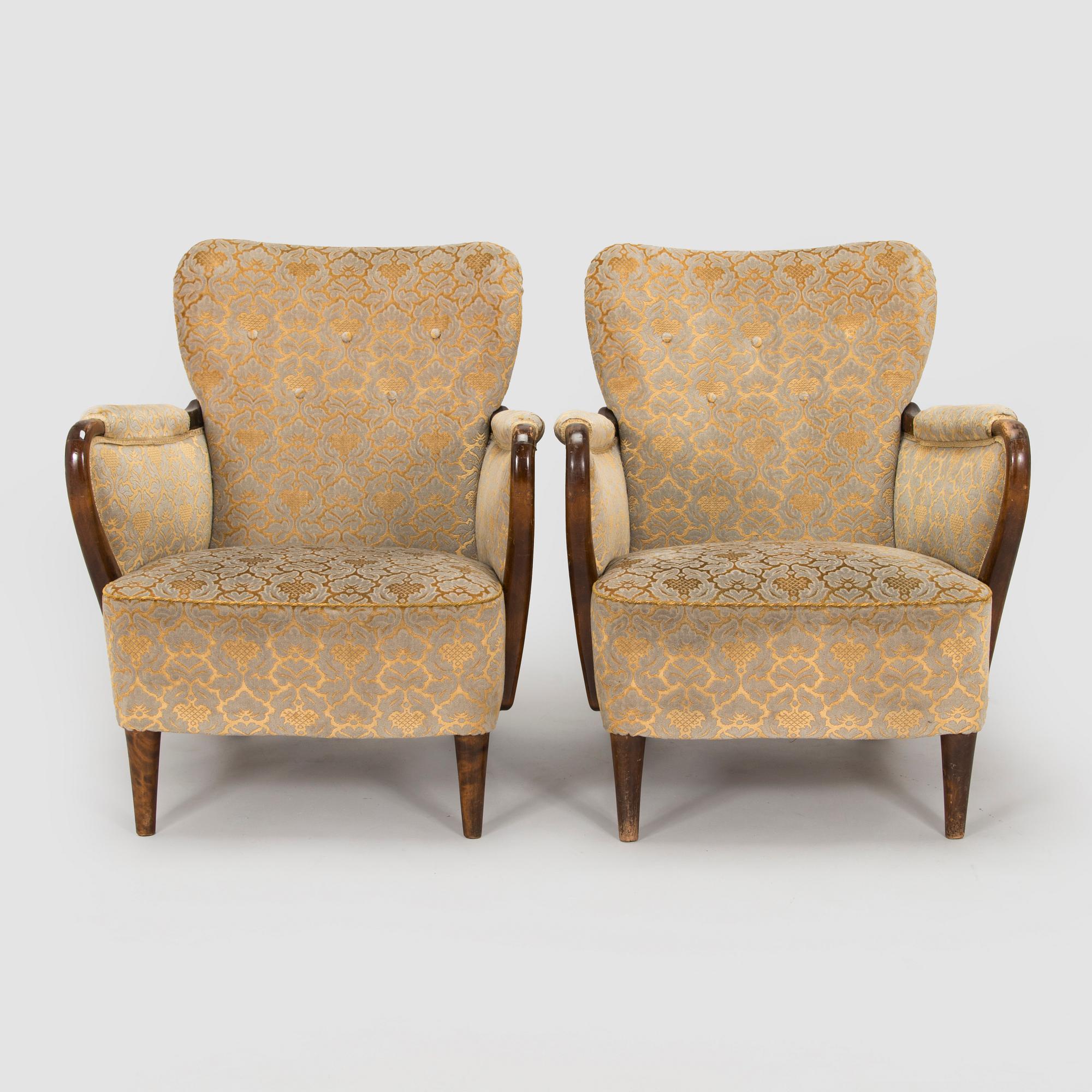 Birger Hahl, soffa samt fåtöljer, ett par, Haimi Oy 1946.