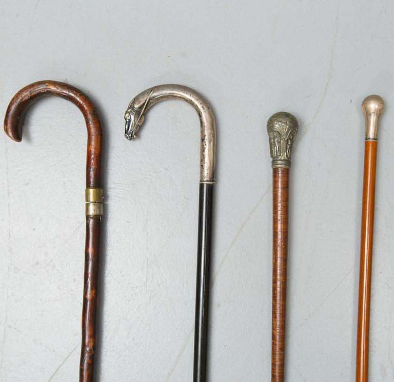 A set  of ten 20th century walking-canes.