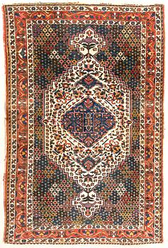 Semi-antique oriental rug, approximately 204x140 cm.