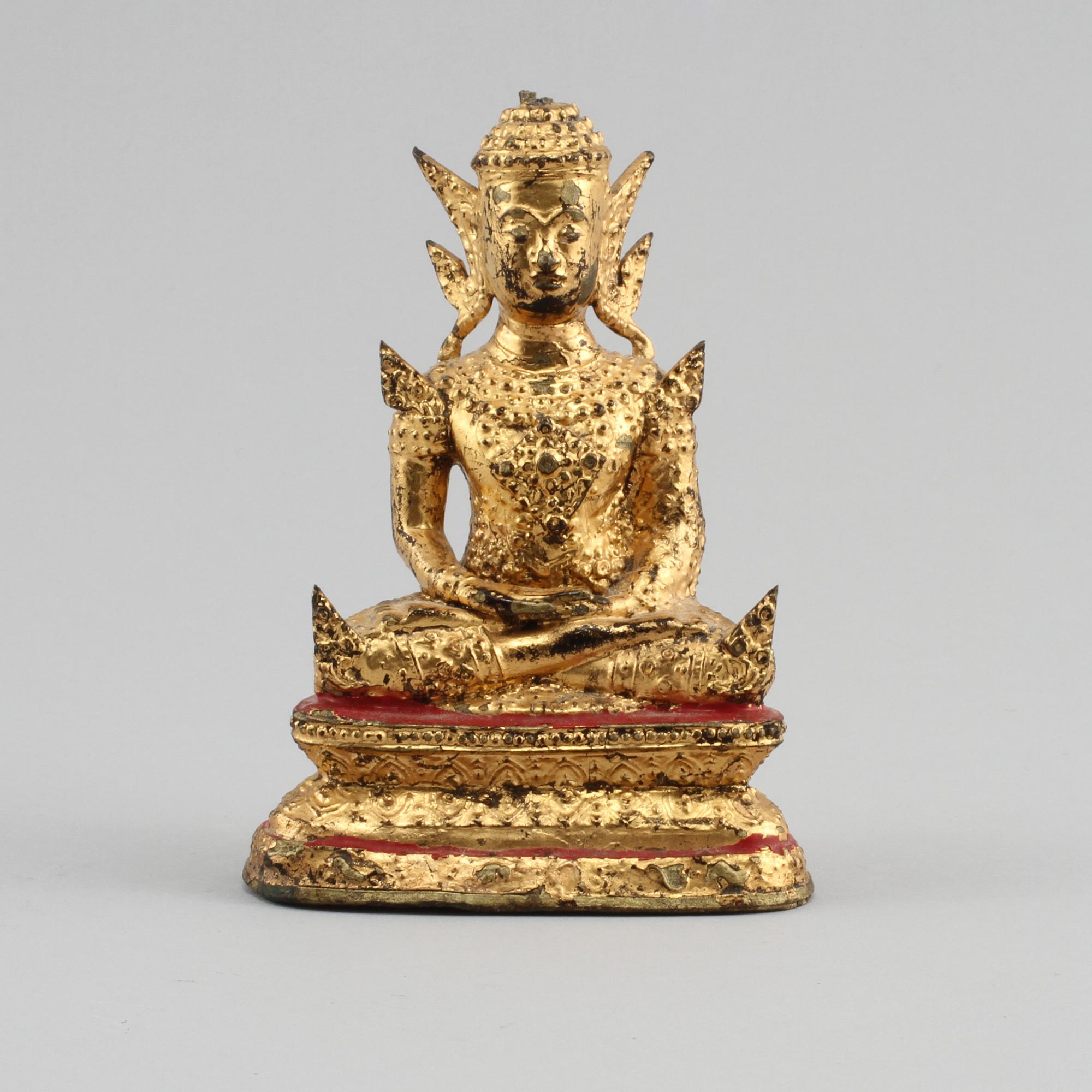 FIGURIN, delvis förgylld metall, Thailand, sent 1800-tal.