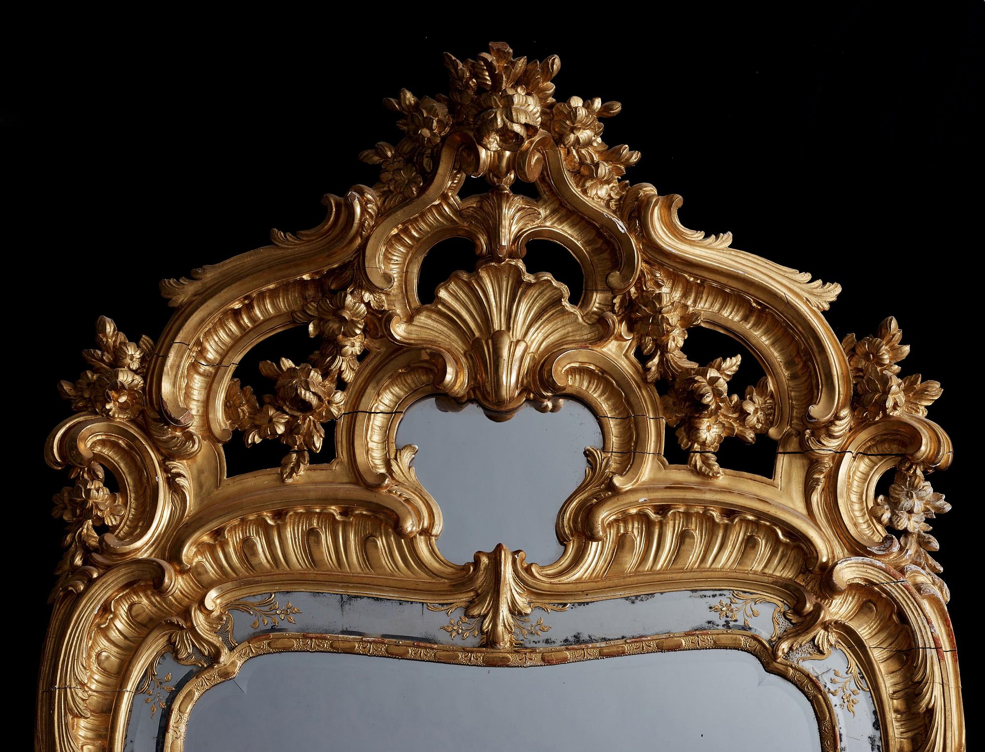 SPEGEL. Stockholmsarbete, 1700-talets andra hälft. Rokoko.