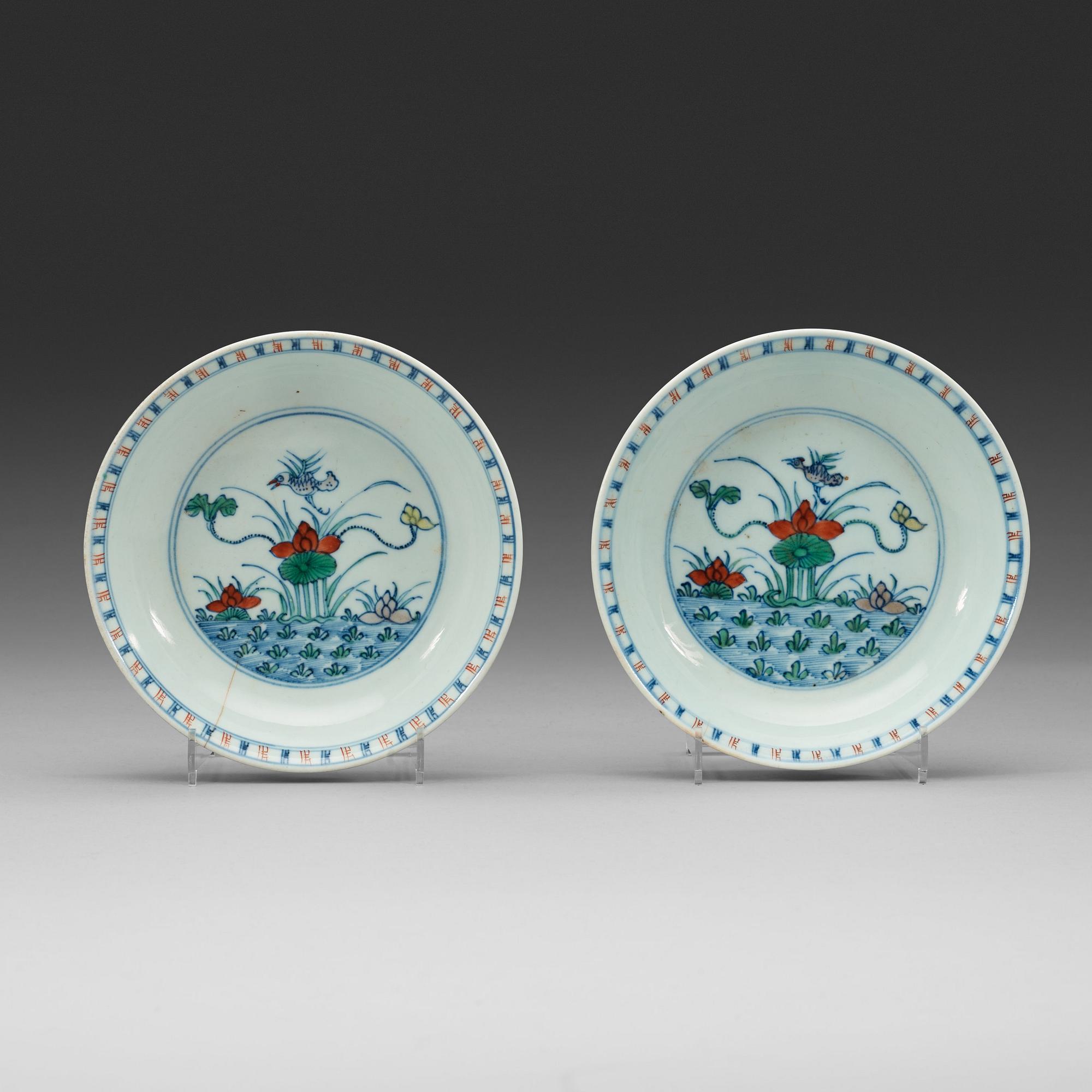 A Doucai dish, Qing dynasty (1644-1912).