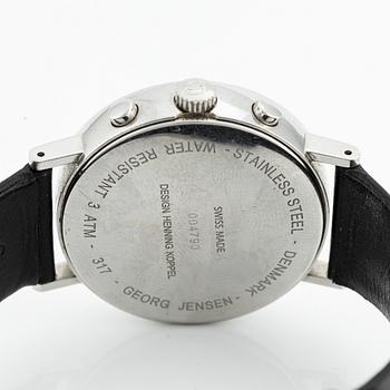 Georg Jensen, designad av Henning Koppel, armbandsur, kronograf, 38 mm.