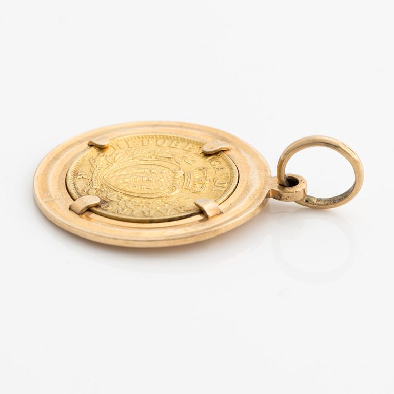 Pendant with gold coin, San Marino 1936.