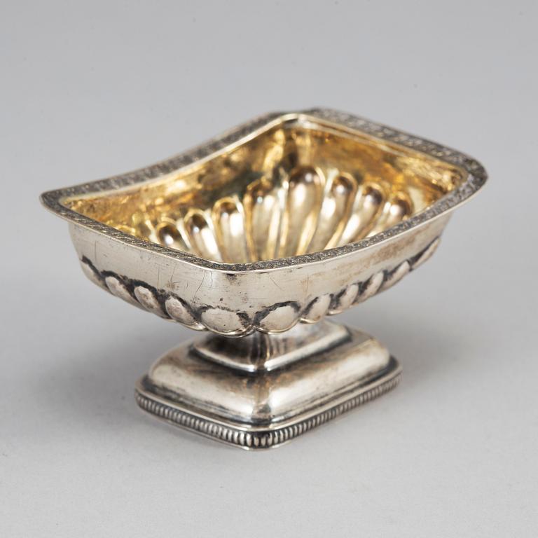 A Russian parcel-gilt silver salt cellar, unidentified makers mark, St. Petersburg 1860.