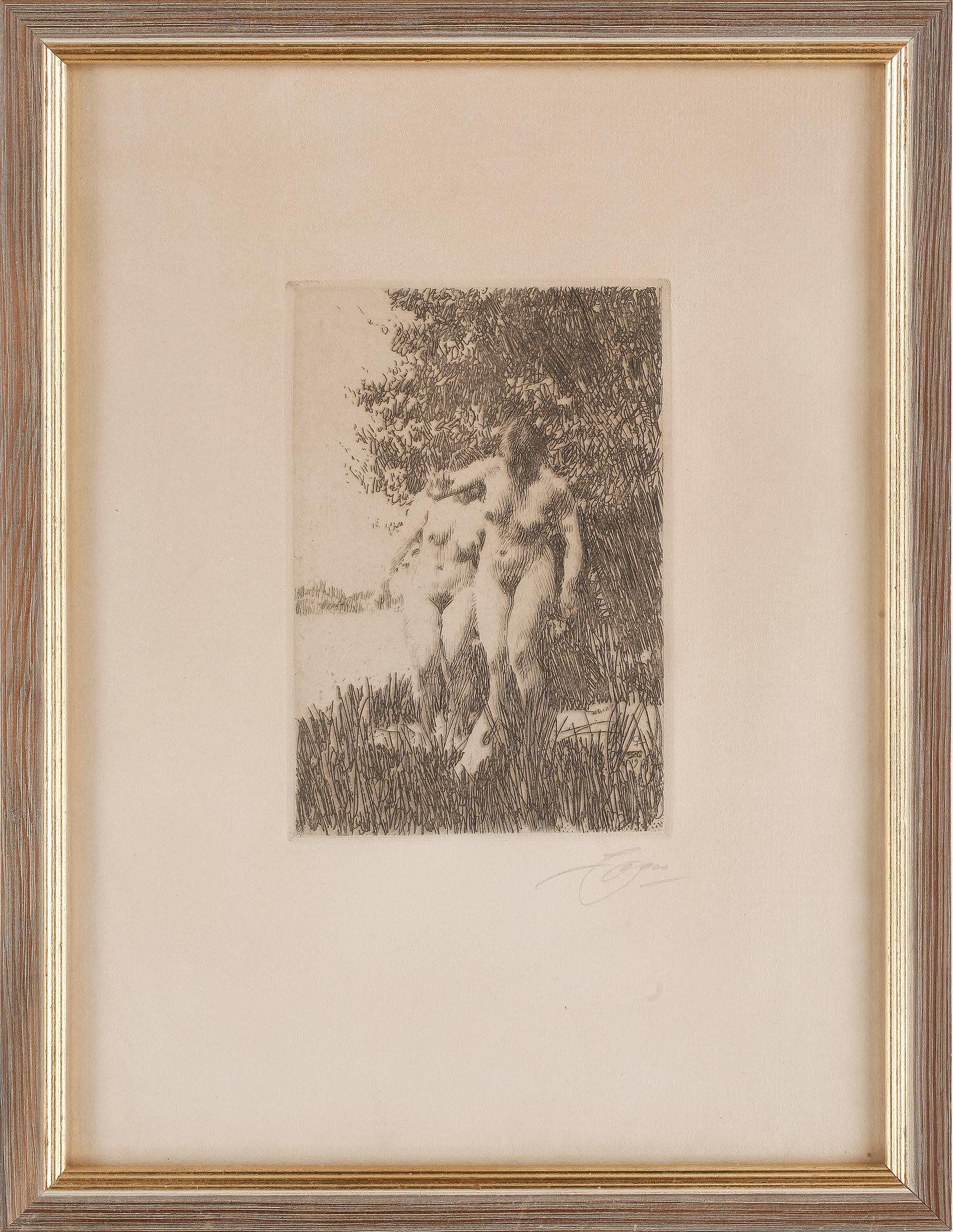ANDERS ZORN, Etsning, signerad.
