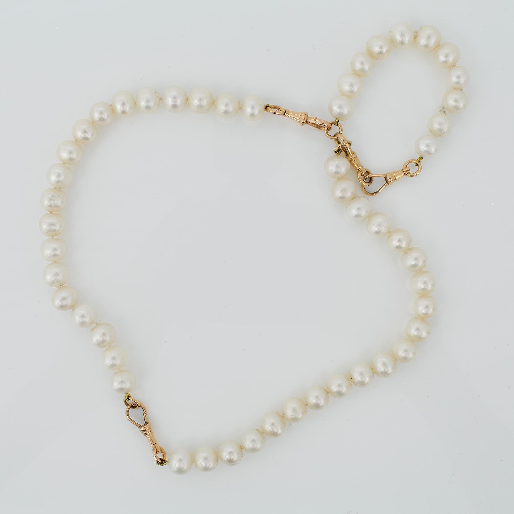 COLLIER, med odlade sötvattenspärlor och lås 18k guld.