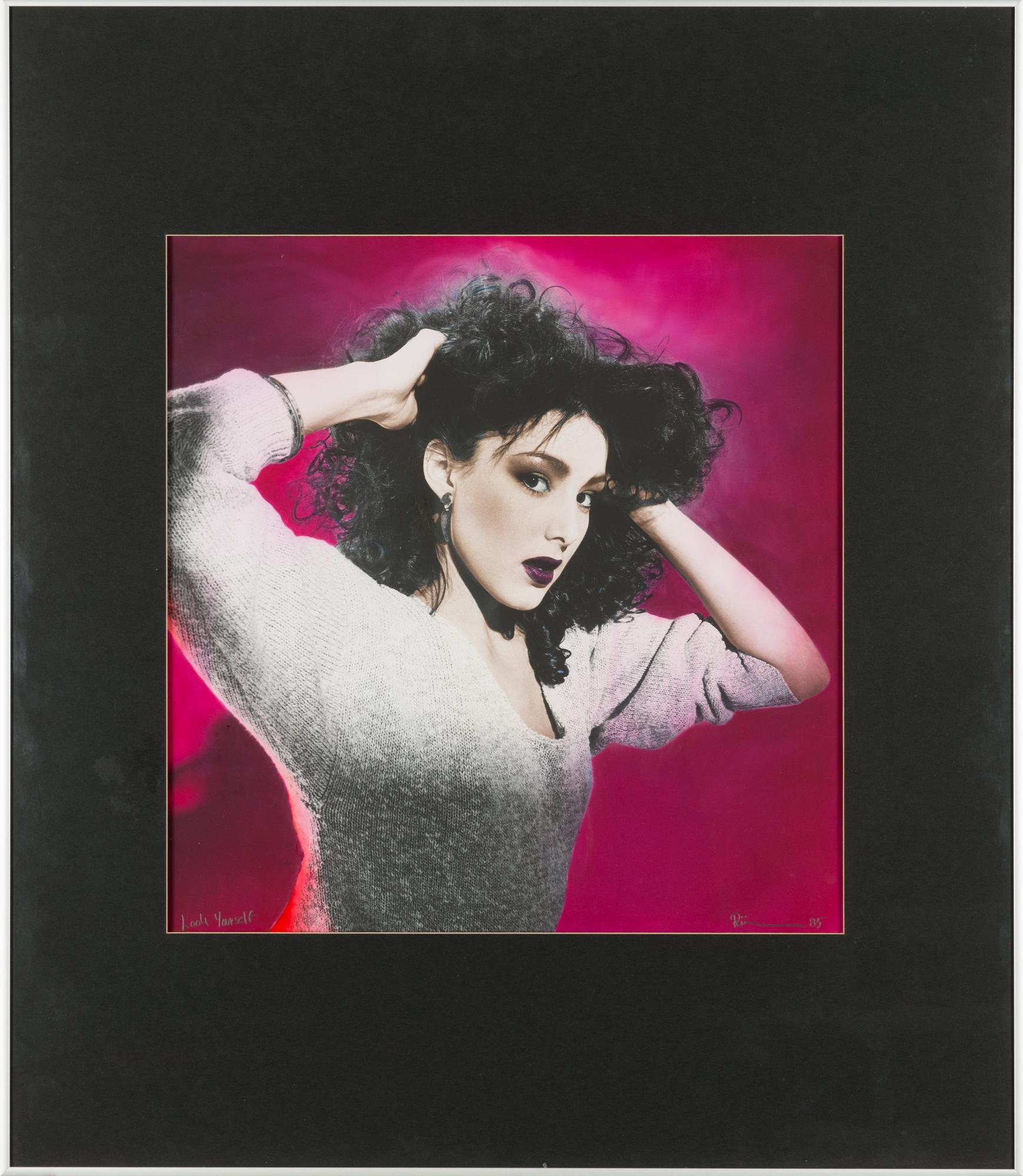 Kari Riipinen, hand coloured photograph, signed and dated -85.