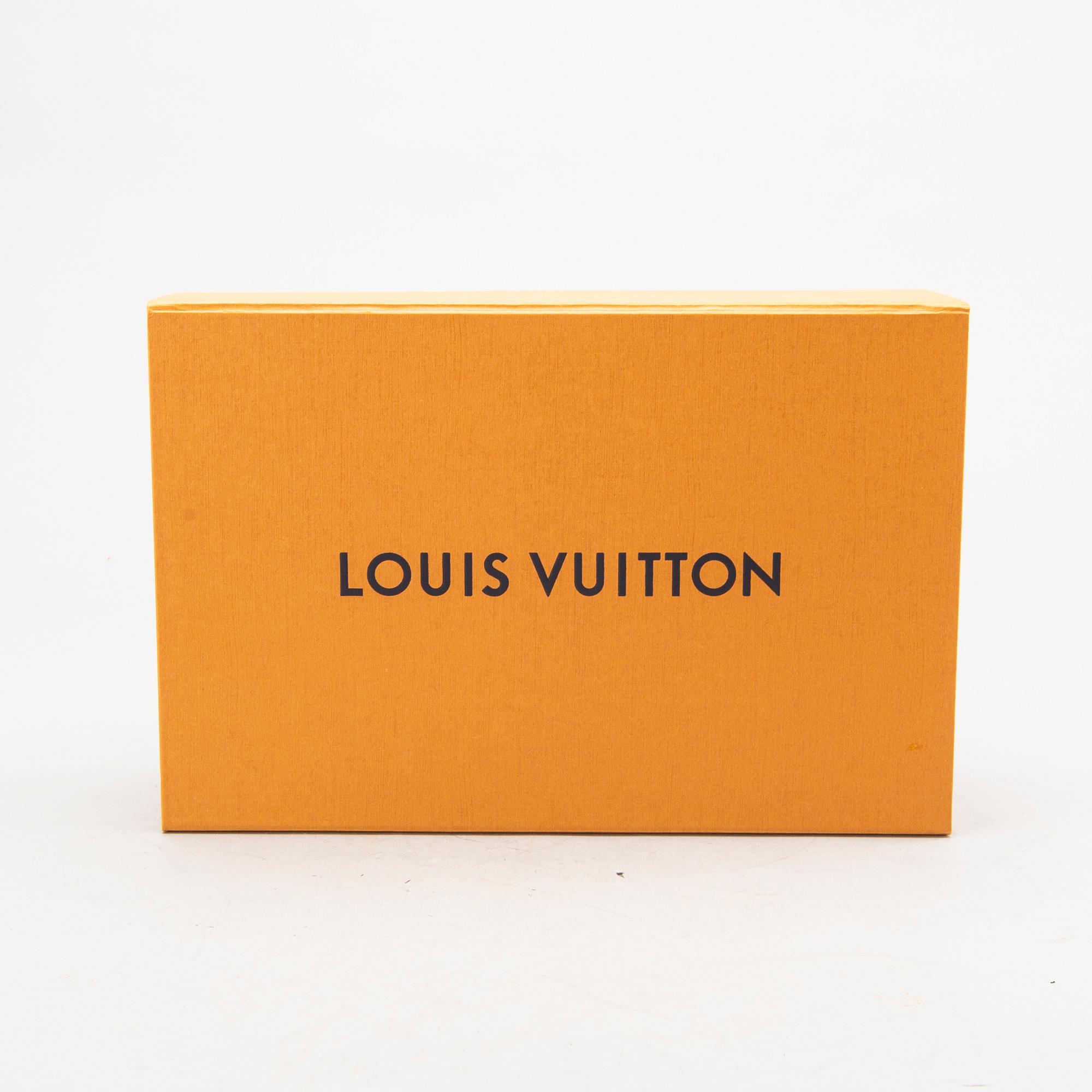 A Louis Vuitton Pallas clutch.