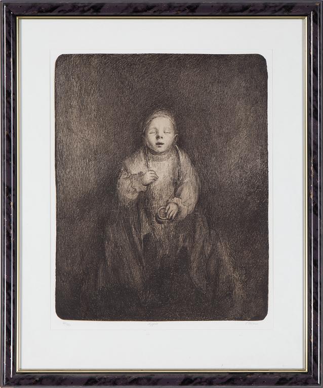 TRINE FOLMOE, "Nyfödt", stentryck, signerat och numrerat 60/150.