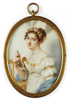410. Domenico Bossi, Ung kvinna som Euterpe, musikens musa.