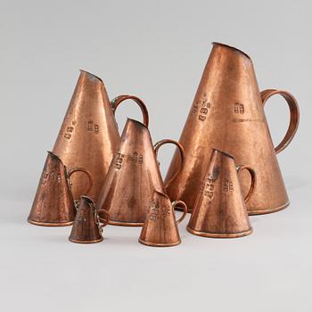 MÅTTSATS, 7 delar, koppar, 1900-talets andra hälft.