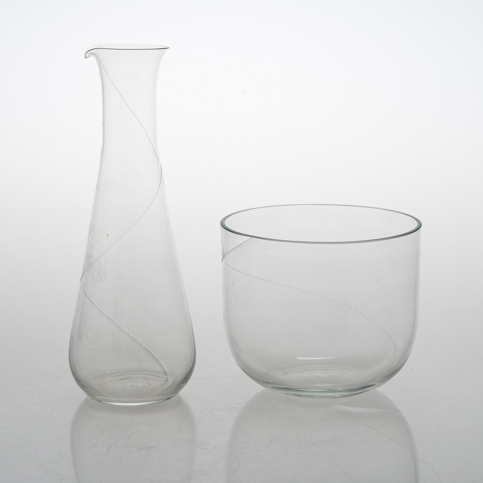 ANNA EHRNER, A 46-pieces Swedish 'Line' glass service by Kosta Boda, late 20th century.
