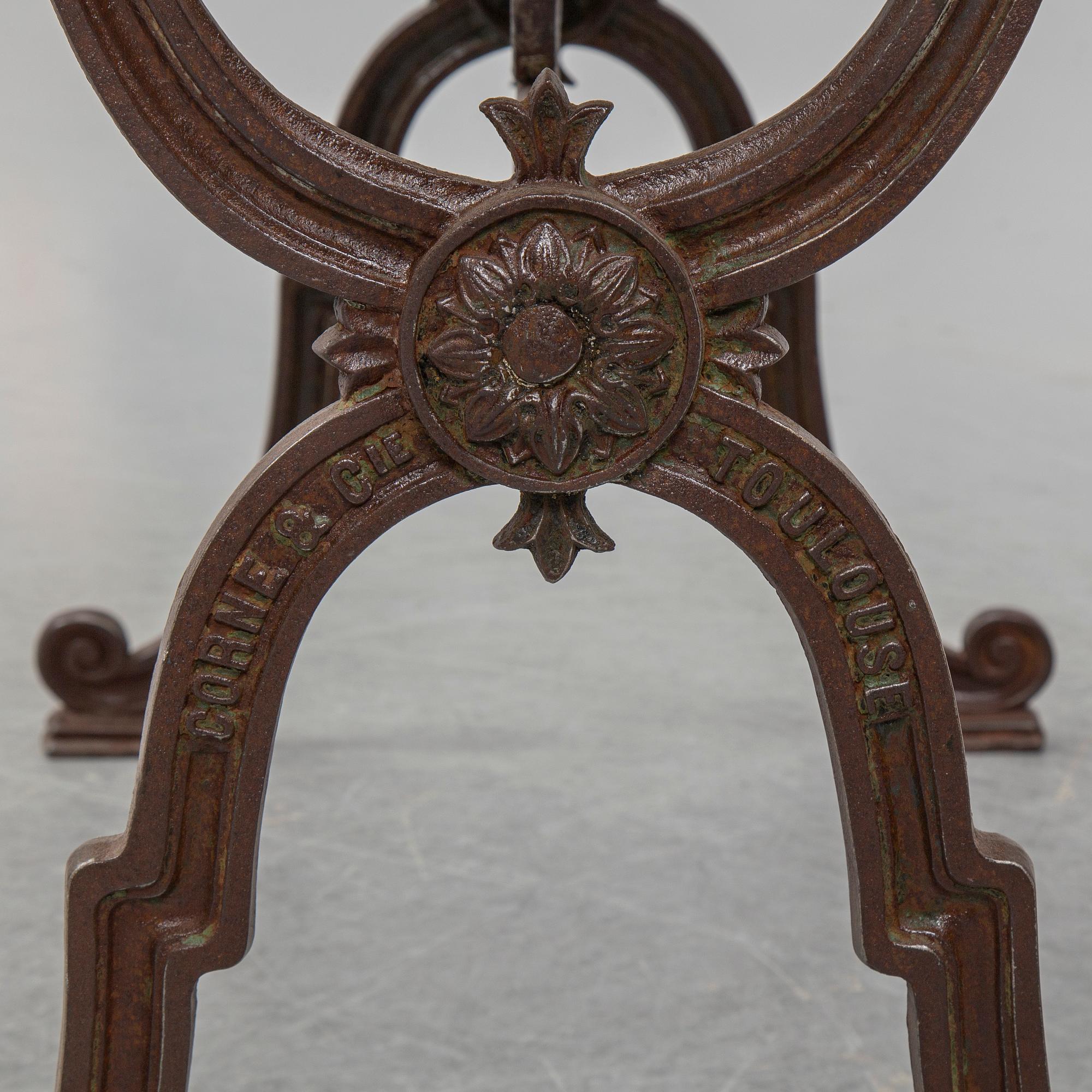 TRÄDGÅRDSBORD, Corné & Cie, Toulouse, omkring 1900.