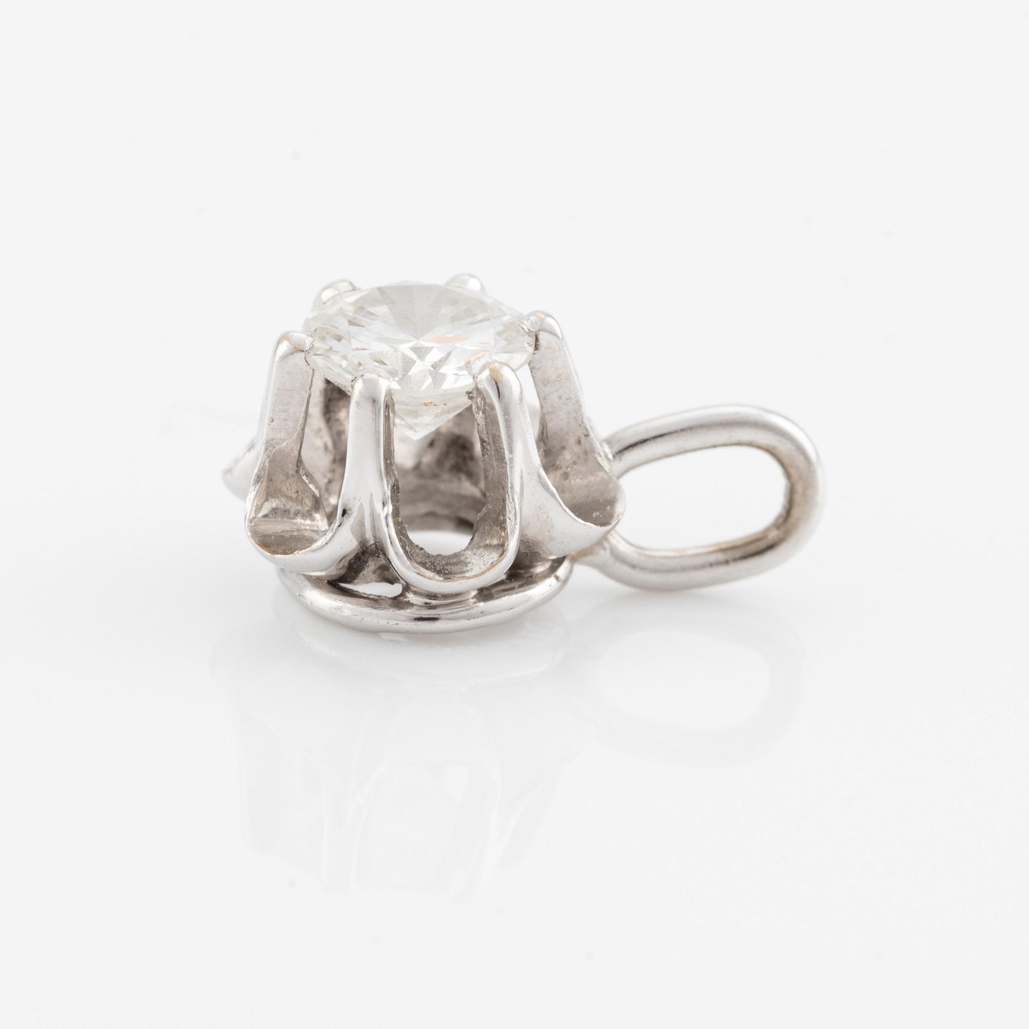 Hänge, 18K vitguld med briljantslipad diamant ca 0,35 ct.