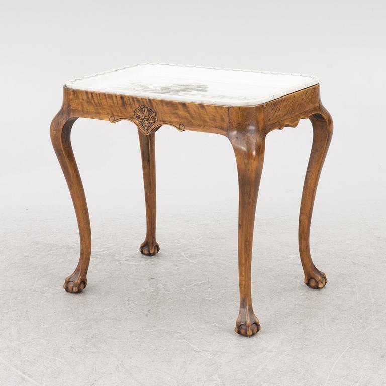 Josef Ekberg, a Rococo style tea table, Gustavsberg, first half of the 20th Century.