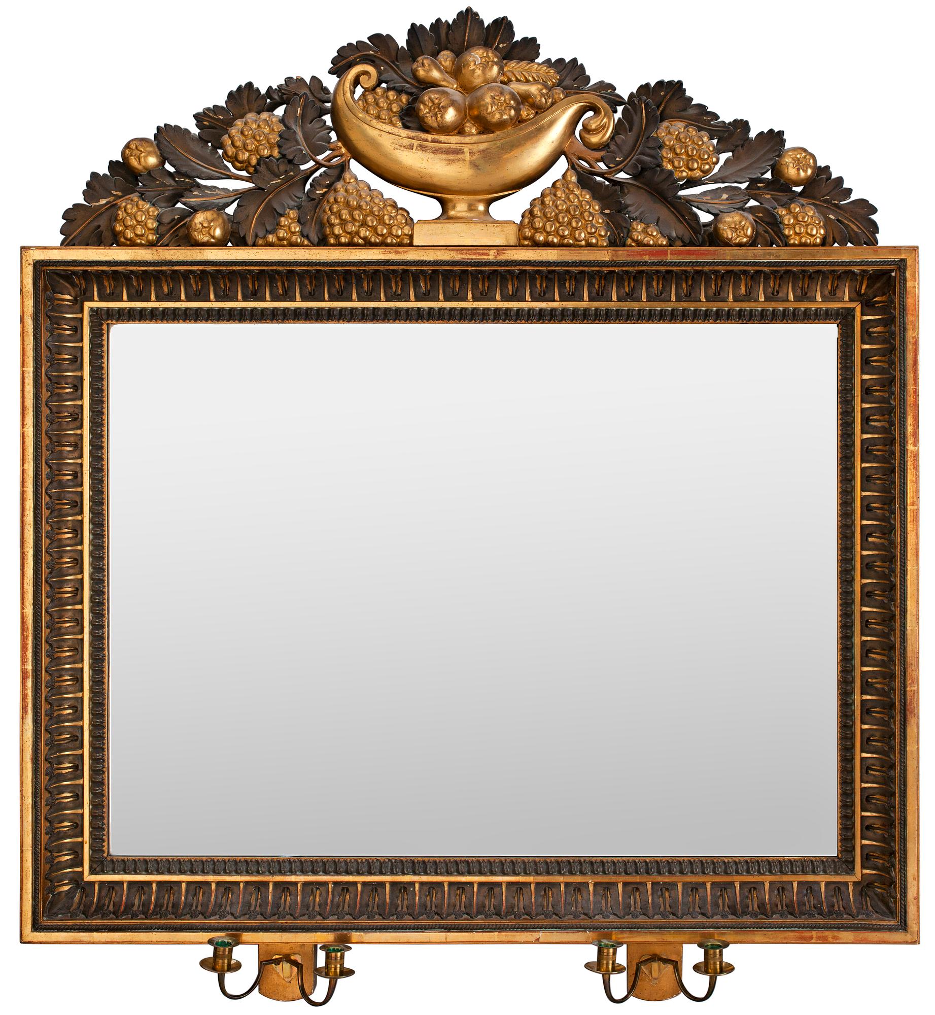 SPEGELLAMPETT, för fyra ljus, av Johan Martin Berg (verksam i Göteborg 1803-1837). Empire.