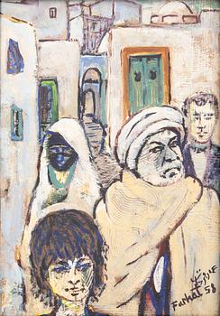 Ammar Farhat,  mixed media signed and dated 58.