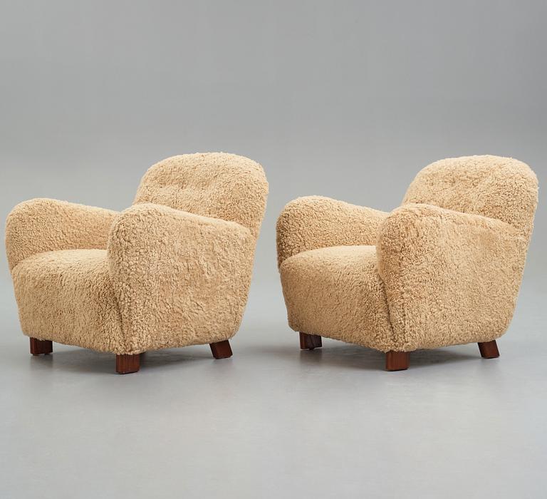 Fritz Hansen, "1565", fåtöljer 1 par, Fritz Hansen Danmark 1940-tal.