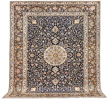 A Kashan carpet, c. 383 x 310 cm.