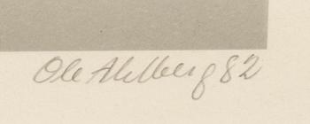 OLE AHLBERG, färglitografi signerad daterad och numrerad 82 45/195.