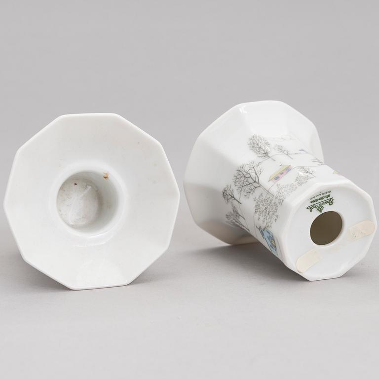 TAPIO WIRKKALA ja RUT BRYK. Posliiniesineitä. 7 osaa. "Winterreise" & "Polygon". Rosenthal. 1900-luvun loppu.