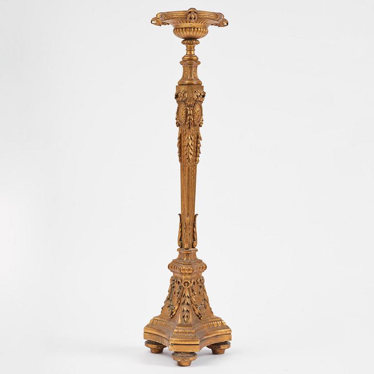 A Gustavian giltwood guéridon, Stockholm, late 18th century.